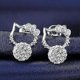 thumbnail image 2 of Sparkling Ball Cute Kitty Round Cut CZ Cute Cat Silver Plated Earrings, 2 of 5
