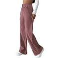 thumbnail image 4 of TRKIYQC Pantalones casuales de pana para mujer, pantalones largos rectos sólidos con cierre de cremallera para primavera y otoño TRKIYQC moda, 4 of 6