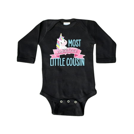 

Inktastic Most Magical Little Cousin- cute unicorn Gift Baby Girl Long Sleeve Bodysuit