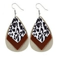 thumbnail image 2 of Jewelry VerPetridure Womens Leopard Leather Earrings Teardrop Dangle Earrings Leaf Earrings, 2 of 4