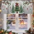 thumbnail image 5 of Valances for Windows Winter Pine Tree Holly Berry Rod Pocket Short Curtain for bathroom living room bedroom Xmas Ball Snowflakes Ombre Gray 1 Panel 42x12in, 5 of 7
