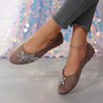 thumbnail image 5 of Willtoo Slip On Flats for Women Round Toe Low Cut Rhinestone Floral Shoes Faux Suede Lightweight Shoes Non Slip Rubber Sole Daily Casual Footwear, 5 of 5