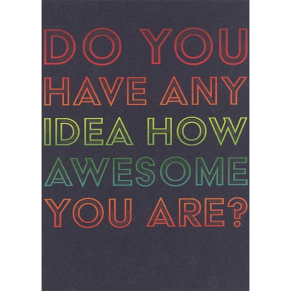 RSVP Greetings How Awesome You Are: Colorful Letters on Black Funny Graduation Card