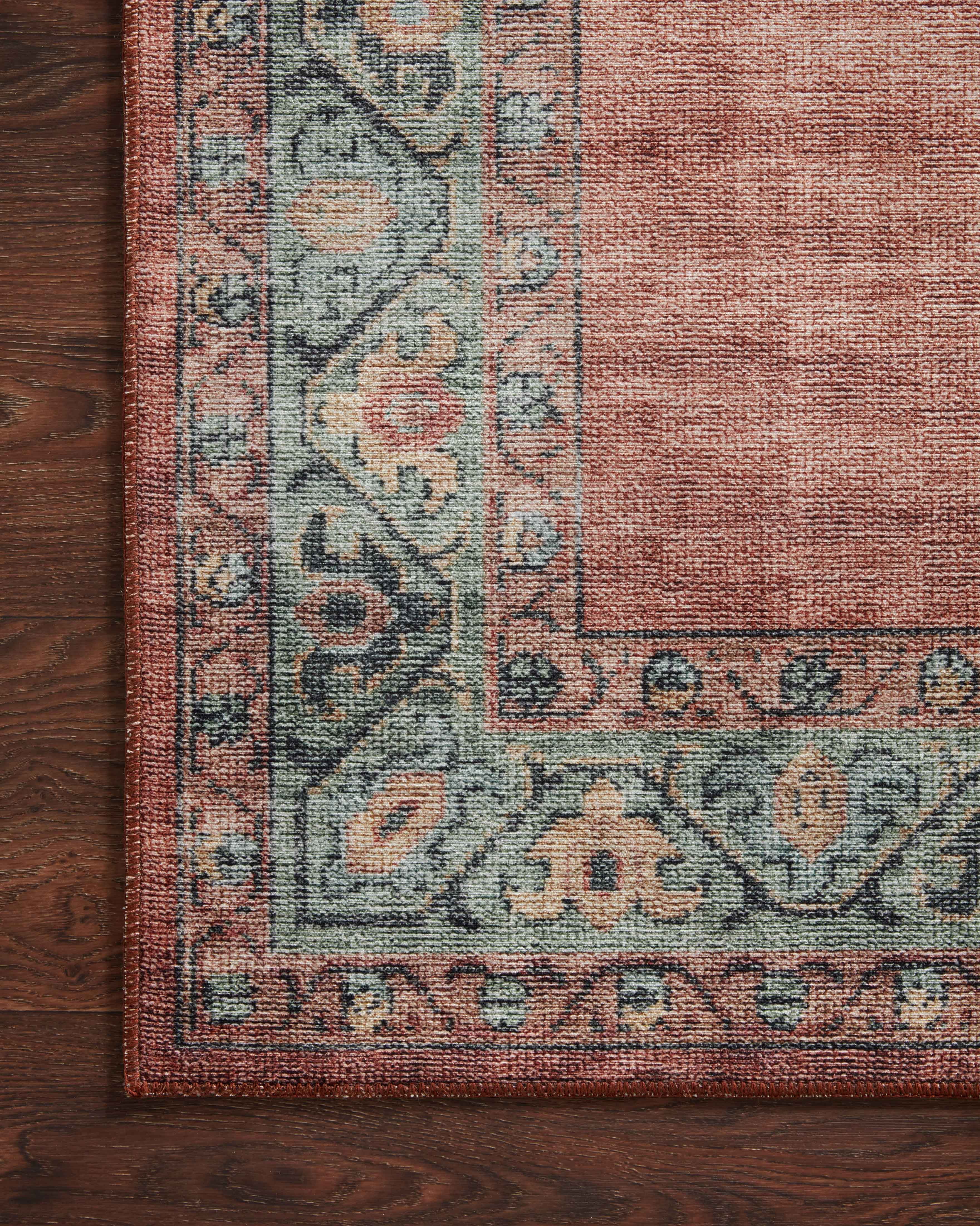 Loloi Heidi Collection HEI-05 Spice / Aqua, Area Rug 2'-6" x 9'-6"