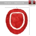 thumbnail image 3 of Home Weavers Allure Collection Toilet Lid Cover, 100% Cotton Soft Elastic Fit, Machine Washable, 18"x18", Red, 3 of 11