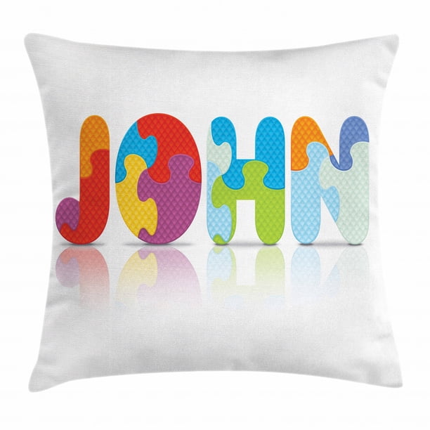John Throw Pillow Cushion Cover, Ancestral Children Name with Medieval