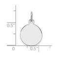 thumbnail image 2 of White Sterling Silver Charm Pendant 18 mm 12 Rh-Plt Engraveable Round Polished Front Satin Back Disc, 2 of 2
