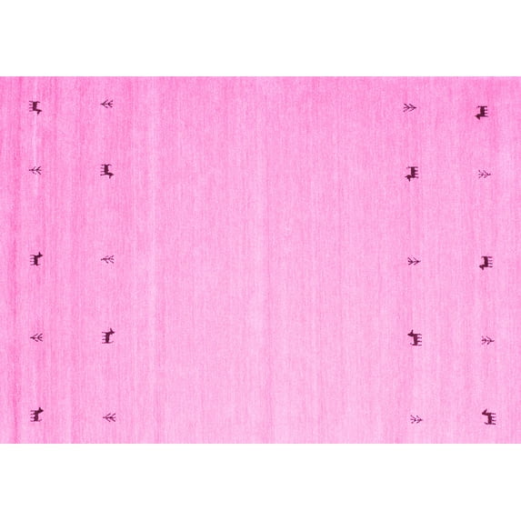 Ahgly Company Indoor Rectangle Solid Pink Modern Area Rugs, 2' x 5'
