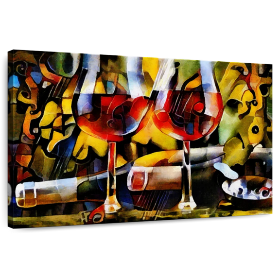 Elephant Stock Wine Wall Art - Horizontal Canvas Wall Art - Living Room Wall Decor - Food And Drink Canvas - Red And Black Decor - 12" x 8"