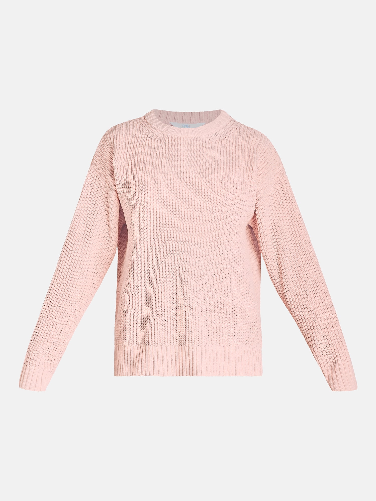 Time and Tru Women's Chenille Sweater with Long Sleeves, Midweight, Sizes XS-XXXL
