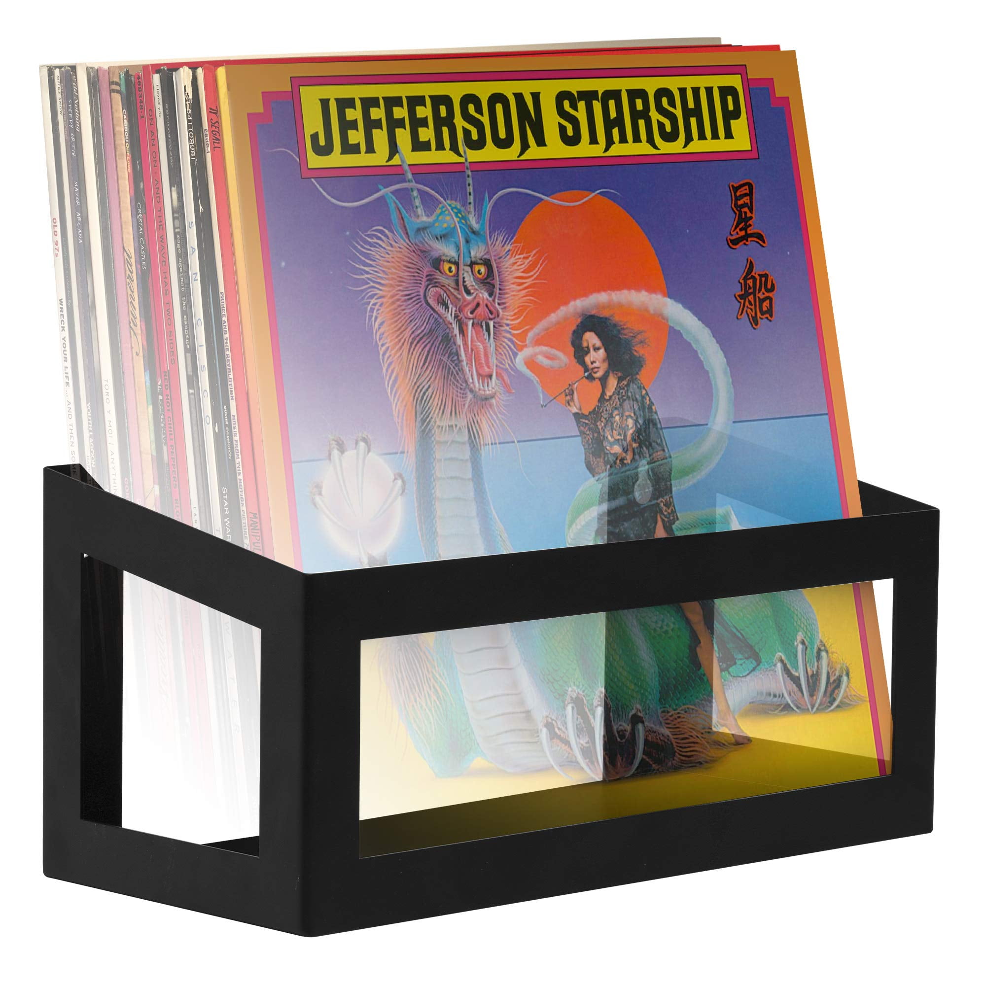 Hudson HiFi Wall Mount Vinyl Record Storage 25Album Display Holder