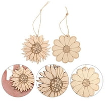 VERDANVERSE 20Pcs Khaki Flower Shape Unfinished Wooden Cutout’s Sunflower For Diy Crafts And Art Projects