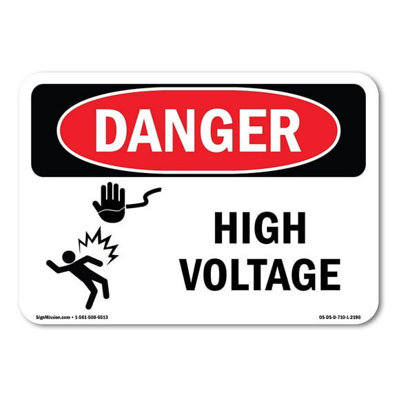 OSHA Danger Sign - High Voltage | Plastic Sign | Protect Your Business, Construction Site, Warehouse & Shop Area | Made in The USA
