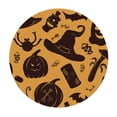 thumbnail image 4 of HAOXIT Halloween Pumpkin Table Cloth Black Ghost Waterproof Round Tablecloth Washable Table Cover for Kitchen Outdoor Party Wedding 38-42, 4 of 8