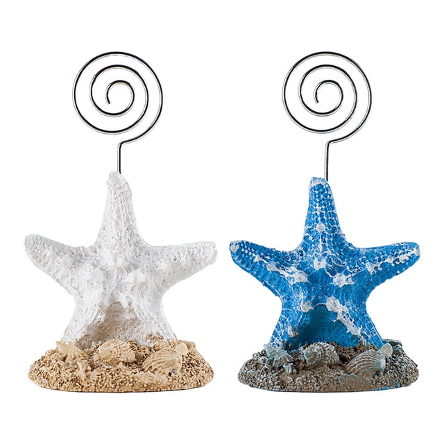 MasteelfCA 2PCS Delicate Sea Star Note Clip Mediterranean Style Desktop Memo Clip Ornament