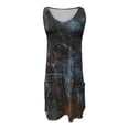 thumbnail image 4 of Amzcrzy Women's Casual Sundress with Pockets Summer Boho Beach Dress Floral T-Shirts Dress V Neck Loose Tank Dresses, 4 of 6