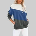 thumbnail image 2 of VNKIDY Women's Sweatshirt Fall Winter Loose Fit Color Block Pullover Long Sleeve Loose Fit Crewneck Sweatshirts For Cold Weather Classic Tops, 2 of 5