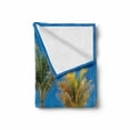thumbnail image 2 of Tropical Soft Flannel Fleece Blanket, Beach Beds Among Palm Trees Paradise Coast Holiday Summer Ocean Sunbathing Picture, Cozy Plush for Indoor and Outdoor Use, 50" x 70", Multicolor, by Ambesonne, 2 of 6