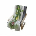 thumbnail image 4 of Letter N Soft Flannel Fleece Blanket, Chamomile Daisy Gerbera Blooms and Green Leaves Colorful Butterflies Nature, Cozy Plush for Indoor and Outdoor Use, 70" x 90", Green Multicolor, by Ambesonne, 4 of 6