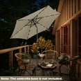 thumbnail image 4 of Costway 9ft Patio Solar Umbrella LED Patio Market Steel Tilt w/ Crank Outdoor (Tan), 4 of 10