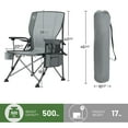 thumbnail image 2 of TIMBER RIDGE Oversized Folding Camping Chair with Lumbar Support Adjustable High Back Heavy Duty for Adults Support up to 500lbs with Cup Holder, Cooler Bag, Side Pocket, Grey, 2 of 6