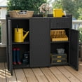 thumbnail image 3 of Uforic Rattan Wicker Patio Organizer Storage Cabinet, Weather-proof Rattan Bar Table, Storage Box, 3 of 9