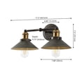 thumbnail image 4 of JONATHAN Y July 17.5" 2-Light Industrial Farmhouse Metal Vanity Light, Rustic Dark Gray/Brass Gold, 4 of 6