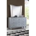 thumbnail image 3 of 5pc Luxury Silver Queen Size Storage LED Headboard Bed Dresser Mirror Nightstand Bedroom Furniture, 3 of 4