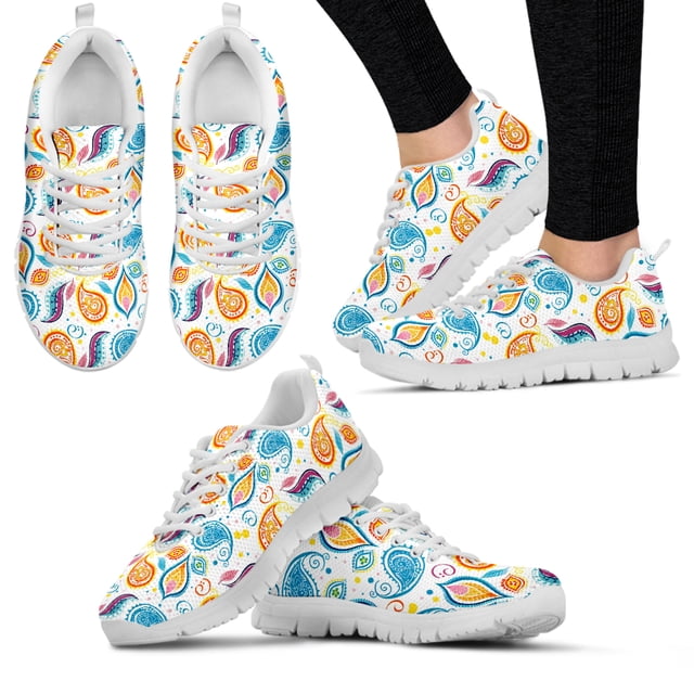 Zapatos de mujer con flores de anacardo estilo bohemio, cómodos tenis con cordones para niñas, zapatillas informales con estampado floral, zapatos verdes