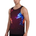 thumbnail image 2 of Lsque Futuristic Red And Blue Bird Pattern Mens Tank Tops Muscle Athletic Quick Dry Sleeveless Workout Fitness T Shirts Beach Tank Top, Loose-fit Sleeveless Shirt for Men-XX-Large, 2 of 7