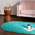 thumbnail image 4 of Dwelke Fluffy Rugs for Bedroom,Shag Cute Area Rug for Girls/Boys and Kids Baby Room Home Decor,Oval Indoor Carpet for Nursery Dorm Living Room 2.6'x 5.3'Blue, 4 of 6