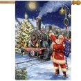 thumbnail image 1 of Bandera navideña del Polar Express con diseño de Papá Noel (71 x 101 cm), 1 of 8