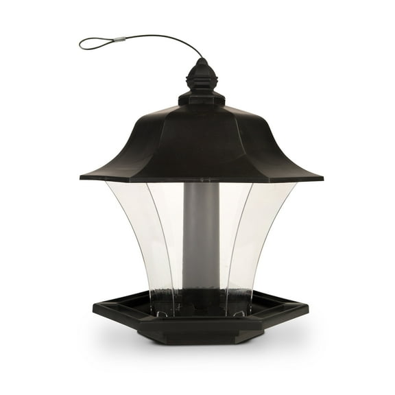 Pennington Black Resin Hopper Coach Wild Bird Feeder, 4 lb. Capacity