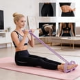 thumbnail image 7 of HEWANG Pedal Resistance Bands with Handles, Upgrade 6-Tube Natural Rubber Foot Pedal Resistance Band for Multifunction Stretching Workout, Abdomen Waist Arms Legs Training Pink, 7 of 7