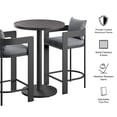 thumbnail image 3 of Modway Tahoe 3-Piece Outdoor Aluminum Bar Set in Gray, 3 of 7