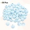 thumbnail image 3 of Uxcell 50 piezas de cuentas de madera azul claro de 20 mm, cuentas redondas sueltas con agujero grande de 4.5 mm para hacer joyas, collares, pulseras, manualidades DIY, decoraciones hechas a mano, 3 of 7
