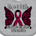 thumbnail image 4 of Inktastic Multiple Myeloma Cancer Awareness Hope & Faith with Butterfly Ribbon Boys or Girls Baby Bib, 4 of 4