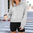 thumbnail image 6 of SUNBS Hoodies for Women Half Zip Pullover Oversized Hoodies Y2k Quarter Zip Sweatshirts Thumb Hole Fleece Outfit, 6 of 7