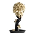 thumbnail image 3 of Estatua de pensador de rostro abstracto, escultura artesanal, adorno, figura para estudio Negro, 3 of 4