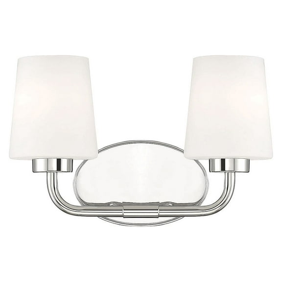 Capra 2-Light Bathroom Vanity Light in Polished Nickel