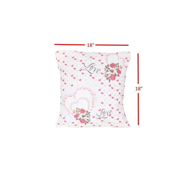 DiscountWorld HD-4909-TP Decorative Pillow for Home Decor - Set of 2, Small Hearts