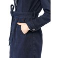 thumbnail image 7 of MODA NOVA Juniors Notched Lapel Long Sleeves Button Belted Long Denim Jacket, 7 of 7