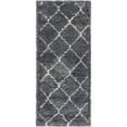 thumbnail image 1 of Unique Loom Rabat Shag Lattice Design Rug 2' 7 x 6' Runner Gray/Ivory, 1 of 2