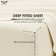 thumbnail image 4 of Pure Egyptian 72"x75" Size Cotton Bed Sheets Set 1000 Thread Count Bedding – 72"x75" Size Bed 15" Inch Deep Pocket Sheet - Ivory, 4 of 7