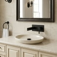 thumbnail image 5 of Wowow Single Handle Wall Mounted Bathroom Faucet with Solid Brass Rough Valve in Matte Black, 5 of 10