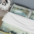 thumbnail image 4 of Designart "Illustration of a Summer Lake Landscape V" Landscapes Bedding Covert Set - Lake Blue Cottage Bed Set With 2 Shams, 4 of 6