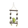 thumbnail image 2 of Wood Bird Swing Toy Interactive Bell Design Parrot Swing Perch Bird Cage Toy, 2 of 10