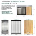 thumbnail image 6 of Transolid Kwsst322210-Ml2 32" Drop In Single Basin Stainless Steel Kitchen Sink -, 6 of 14
