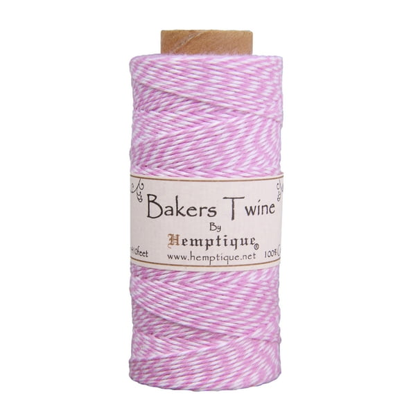 Hemptique Bakers Twine Spool, Light Pink/White