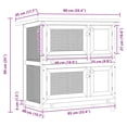 thumbnail image 2 of vidaXL Rabbit Hutch Bunny Cage Pet House for Small Animals Solid Pine Wood, 2 of 6